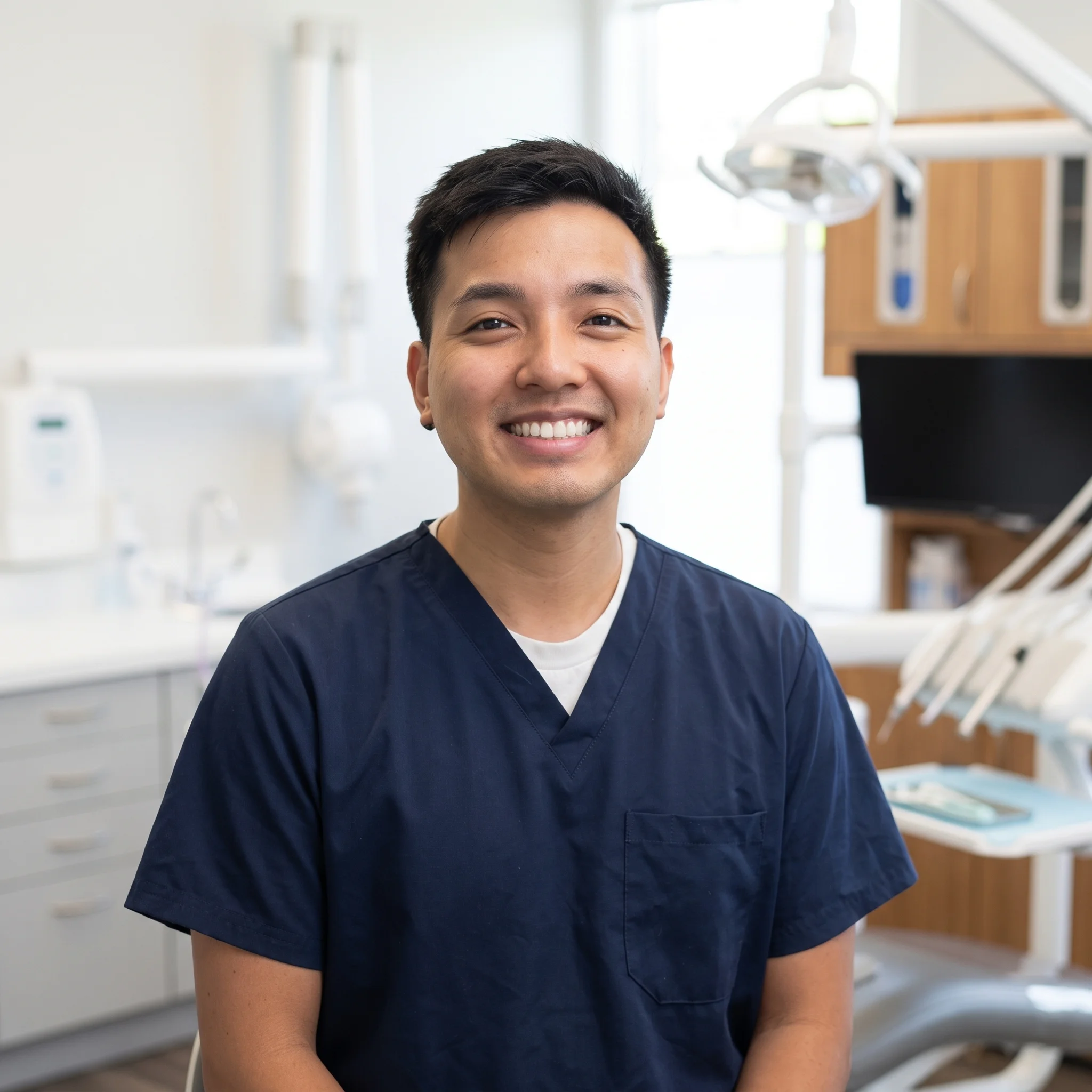 Dr. Daniel Lee, dentist at Dalton Family and Cosmetic Dentistry, in a treatment room