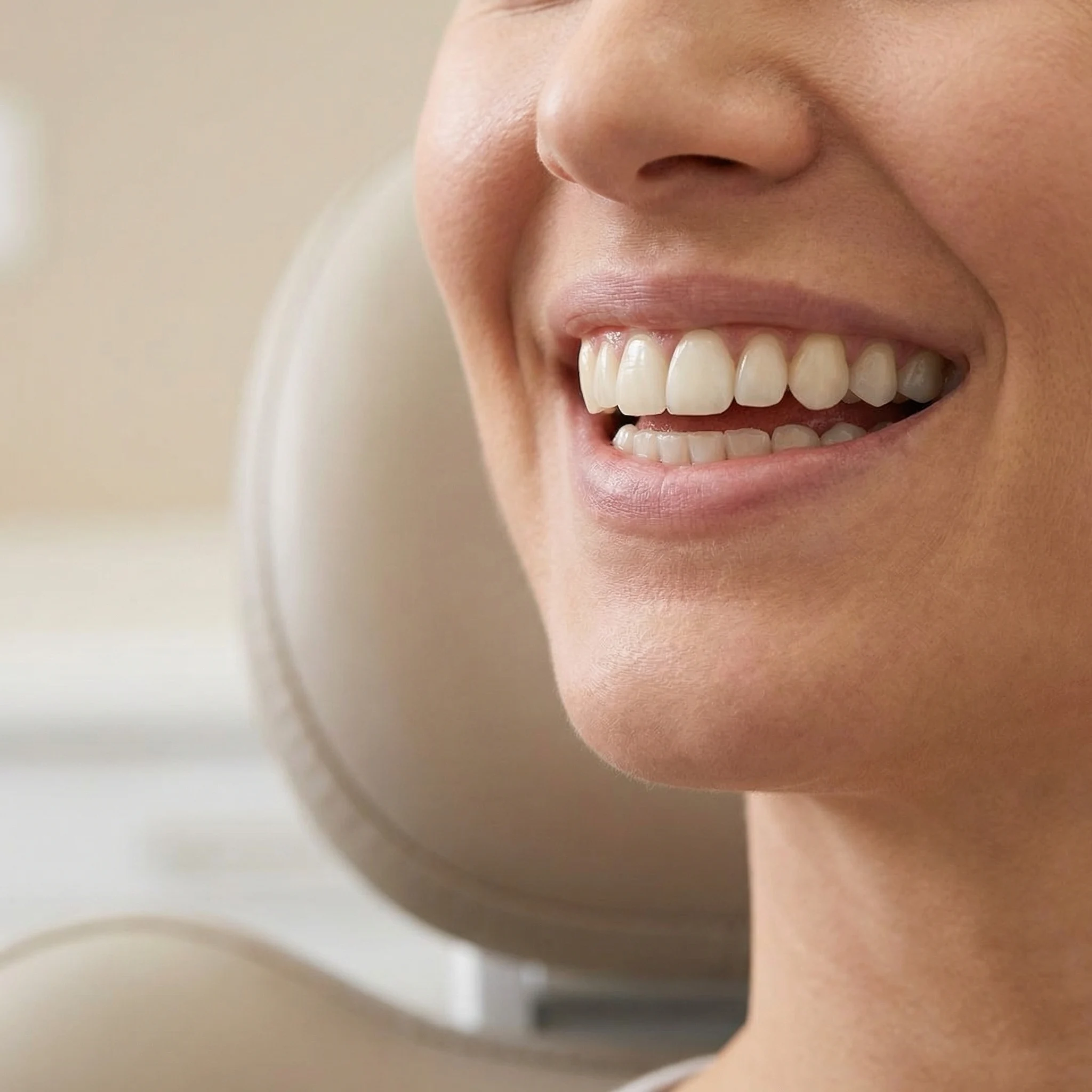 Closeup of healthy restored tooth with same-day CEREC crown showing seamless natural appearance Dalton GA